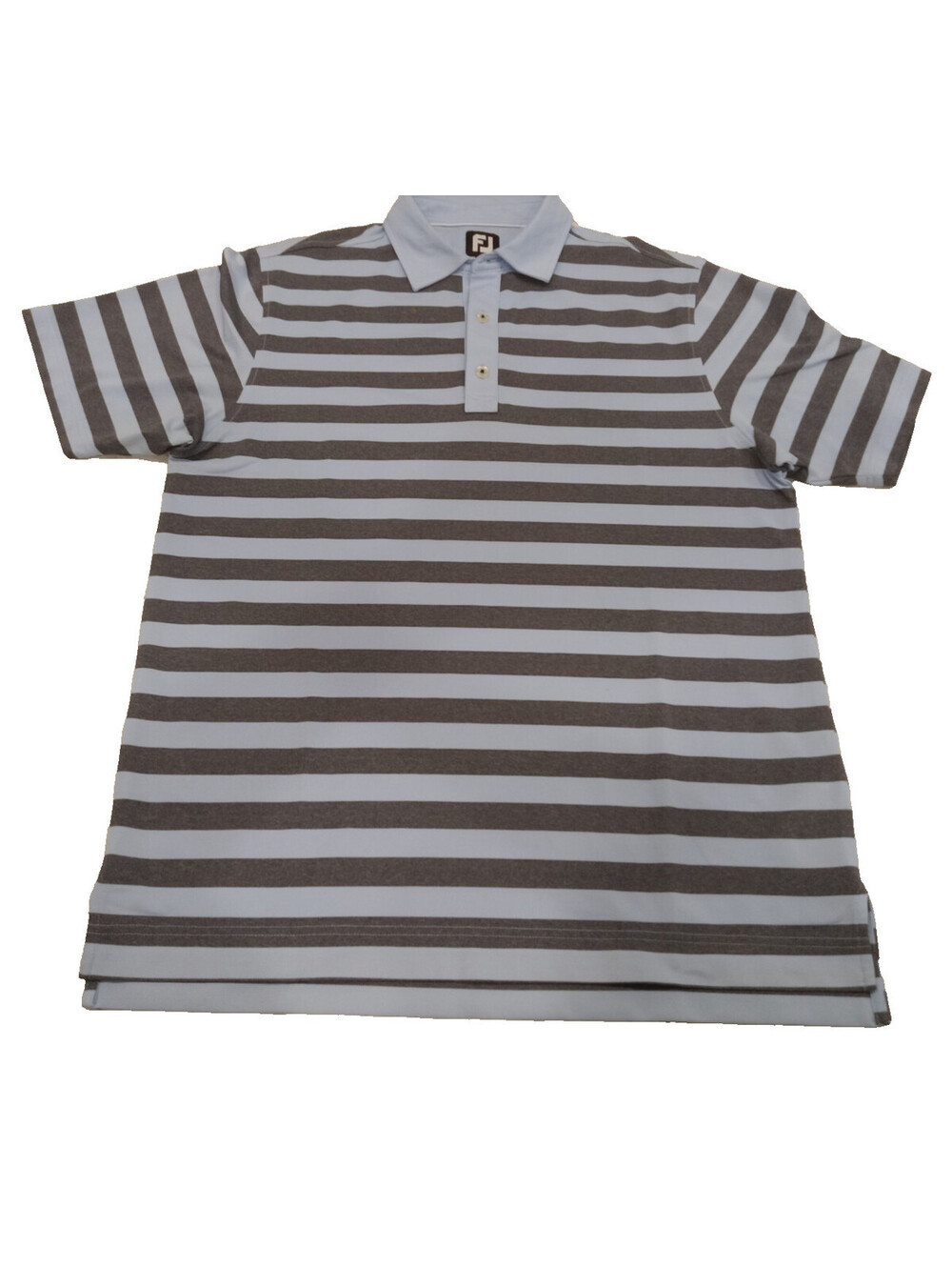 FootJoy Stretch Pique Rugby Stripe Polo Shirt Mens Blue Navy Sunbrook Golf Club